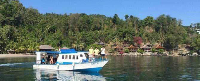 Kayla with Minahasa Lagoon in the background